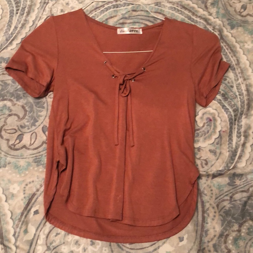 Orange tie shirt